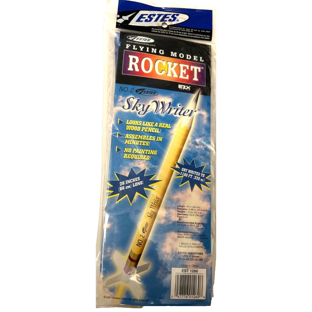 Estes Sky Writer Flying Model Rocket E2X EST 1260